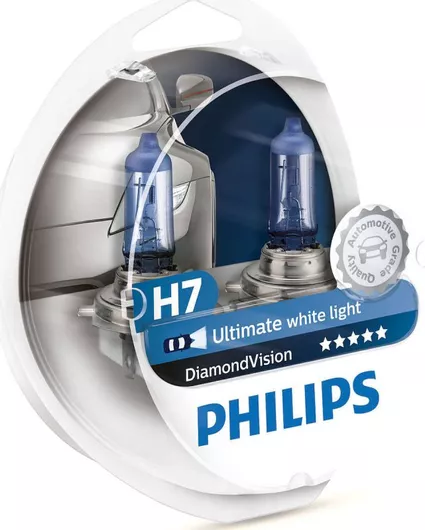 Λάμπες Αυτοκινήτου Philips Diamond Vision H7 Αλογόνου 5000K 12V 55W Σετ 2τμχ Ψυχρό Λευκό