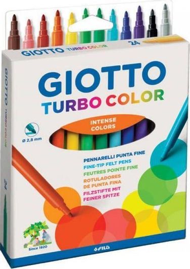 Μαρκαδόροι Ζωγραφικής Giotto Turbo Color Λεπτοί  24τμχ Πολύχρωμο
