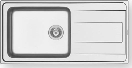 Νεροχύτης Pyramis Alea 1B 1D Plus Ένθετος Inox Σατινέ 100x50cm Ασημί