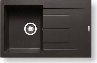 Νεροχύτης Pyramis Alazia 1B 1D Ένθετος από Συνθετικό Γρανίτη 79x50cm Carbon