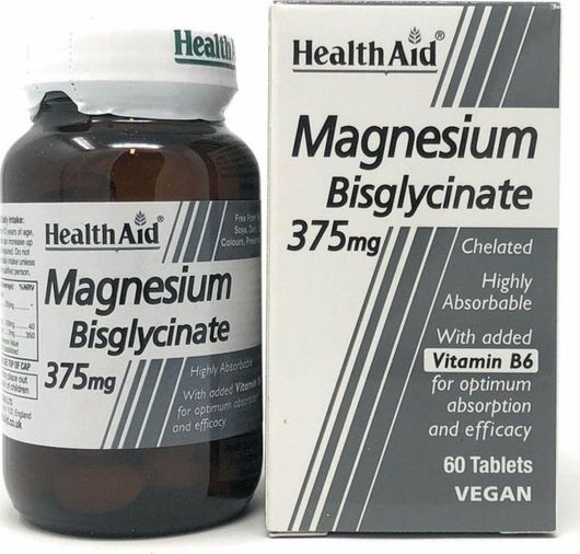 Health Aid Magnesium Bisglycinate 375mg 60 Ταμπλέτες