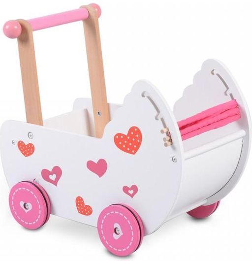 Moni Ξύλινο Καρότσι για Κούκλα Ξύλινο Καροτσάκι για Κούκλες