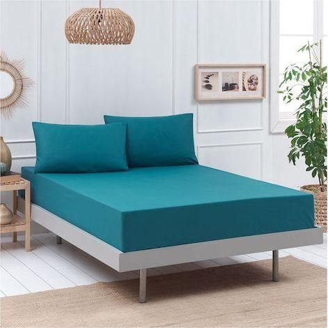 Σεντόνι Beauty Home 1999ΣΕΓΙ King Size Βαμβακερό 270x265cm Τιρκουάζ