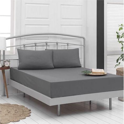 Σεντόνι Beauty Home 1999ΣΕΓΙ King Size Βαμβακερό 270x265cm Γκρι