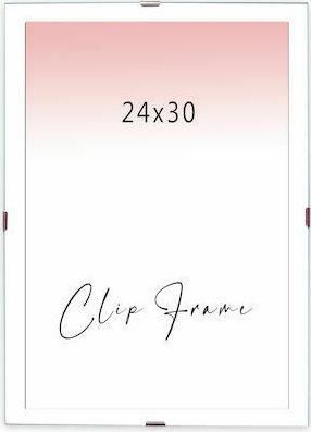 Kορνίζα Clip 24Χ30 Γυάλινη με Πλάτη από Ξύλο Mdf Διάφανο