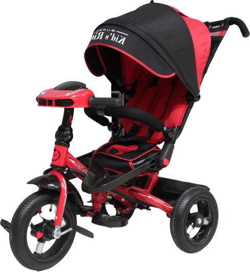 Παιδικό Τρίκυκλο Ποδήλατο Oxford Home με Air Wheels Αποθηκευτικό Χώρο Σκίαστρο και Χειρολαβή Γονέα 10+ Μηνών Κόκκινο