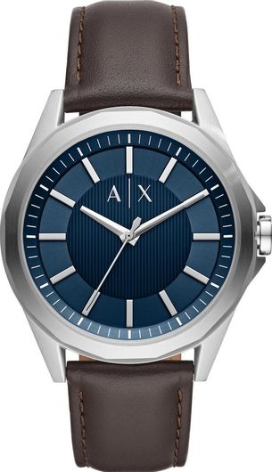 Ανδρικό Ρολόι Armani Exchange Drexler με Δερμάτινο Λουράκι AX2622 Καφέ