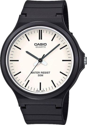 Ανδρικό Ρολόι Casio με Καουτσούκ Λουράκι MW-240-7EVEF Μαύρο