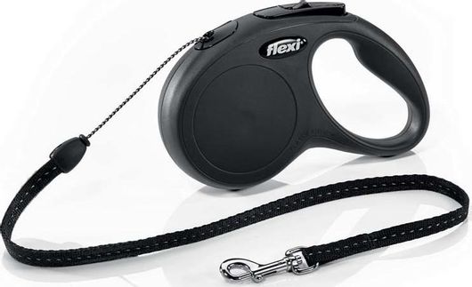 Πτυσσόμενος Οδηγός Flexi Classic Με Κορδόνι Small 5 Μέτρα Μαύρο