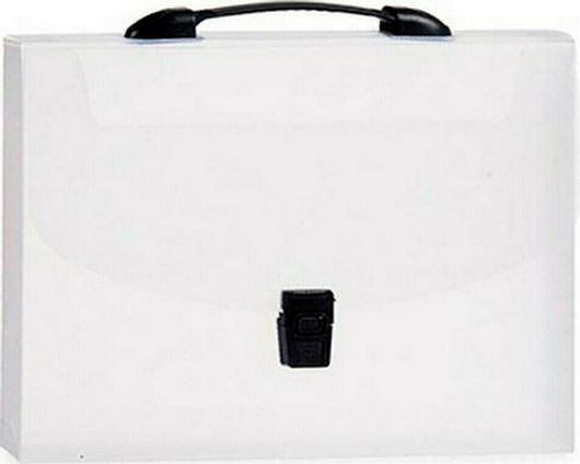 Τσάντα Σχεδίου Πλαστική με Κούμπωμα και Χερούλι 33x25x4cm Λευκή