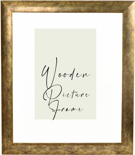 Κορνίζα Ξύλινη Τοίχου 7cm για Φωτογραφία ή Παζλ 30x40 με Σημάδια Παλαίωσης με Τζάμι ματ Κ6022-1 Χρυσό