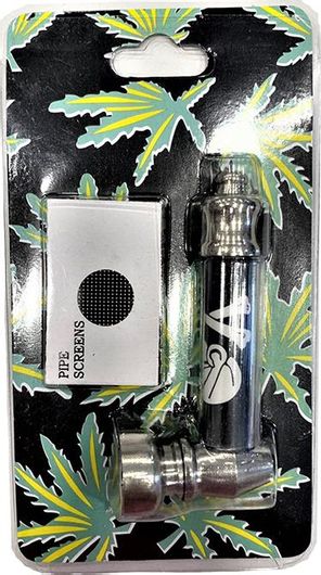 Πιπάκι Mini Μεταλλικό με Σίτα 5cm Μαύρο