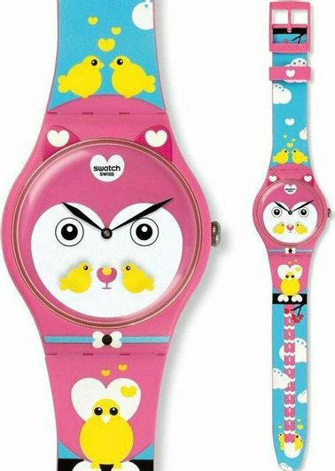 Παιδικό Ρολόι Swatch Choupinou SUOZ190 Multicolor Λουράκι από Καουτσούκ Πολύχρωμο