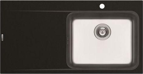 Νεροχύτης Pyramis Pyragranite Pyrros 1B 1D RH Ένθετος από Συνθετικό Γρανίτη 100x52cm Carbon