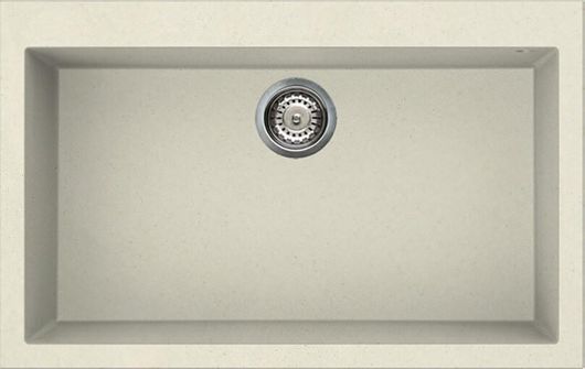 Νεροχύτης Elleci Quadra 130 Granitek Ένθετος από Συνθετικό Γρανίτη 79x50cm Λευκό