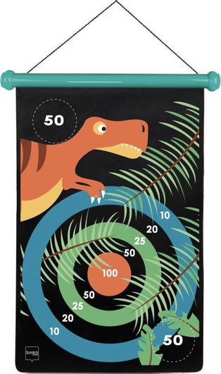 Παιδικός Μαγνητικός Στόχος Scratch 2 Όψεων με 6 Βελάκια Ο Κόσμος των Δεινοσαύρων