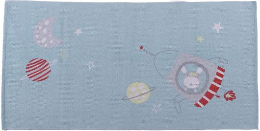 Παιδικό Χαλί Nef-Nef Βαμβακερό 70x140cm Baby Space Γαλάζιο