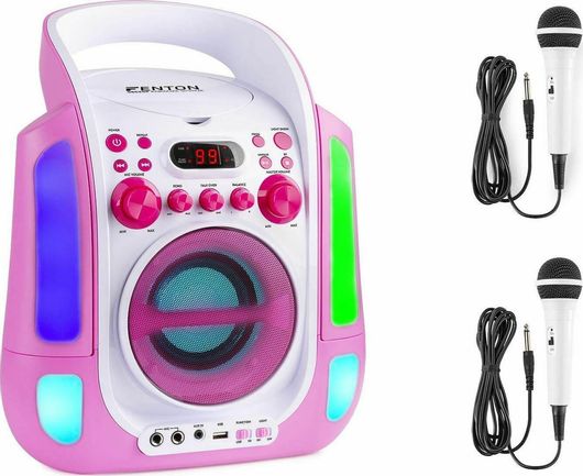 Σύστημα Karaoke Fenton με Ενσύρματα Μικρόφωνα SBS30 Ροζ