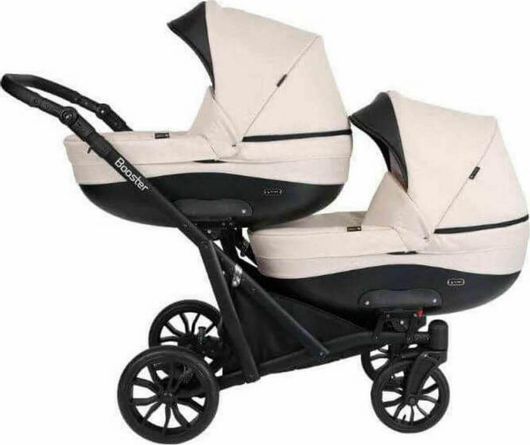 Καρότσι Διδύμων Bebe Stars Twin Gem, Grey 7900-186 (ΔΩΡΟ Τσάντα-Αλλαξιέρα και Γάντζοι Καροτσιού)
