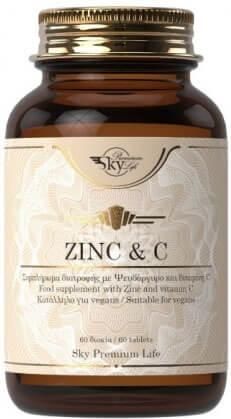 Sky Premium Life Zinc & Vitamin C 60 Ταμπλέτες