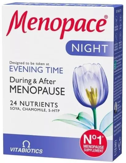 Vitabiotics Menopace Night Συμπλήρωμα για την Εμμηνόπαυση 30 Ταμπλέτες