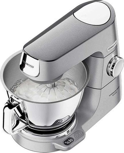 Kenwood Titanium Chef Baker Κουζινομηχανή KVC85.004SI 1200W με Ανοξείδωτο Κάδο 5lt Ασημί