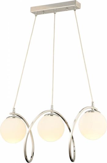 Κρεμαστό Φωτιστικό Οροφής HomeMarkt Μοντέρνο Τρίφωτο Μπάλα με Ντουί E27 Ασημί