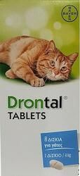 Συμπλήρωμα Διατροφής για Γάτες Drontal Cat Αντιπαρασιτικό 8 Δισκία