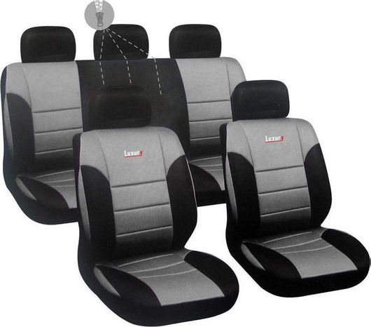 Καλύμματα Αυτοκινήτου Autoline Luxury Δερματίνη Σετ 9τμχ Γκρι