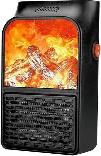 Μίνι Τζάκι Αερόθερμο με Εφέ Φλόγας - Σόμπα Πρίζας 900Watt LED Οθόνη Flame Heater