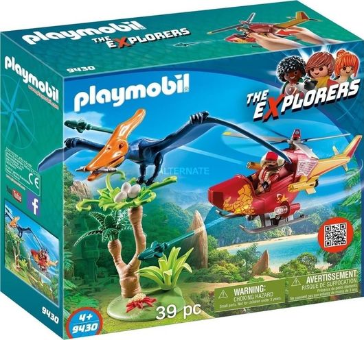 Playmobil 9430 The Explorers Ελικόπτερο και Πτεροδάκτυλος 4+ Ετών