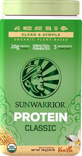 Sunwarrior Classic Πρωτεΐνη Καστανού Ρυζιού Βιολογική Χωρίς Γλουτένη & Λακτόζη με Γεύση Βανίλια 750gr