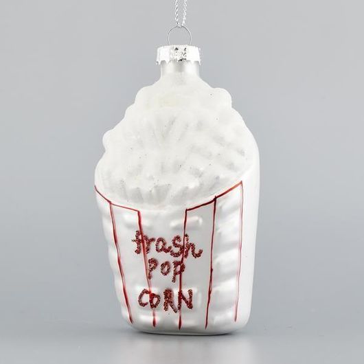 Χριστουγεννιάτικο Pop Corn Eurolamp Γυάλινο Λευκό 11.7x7.9cm