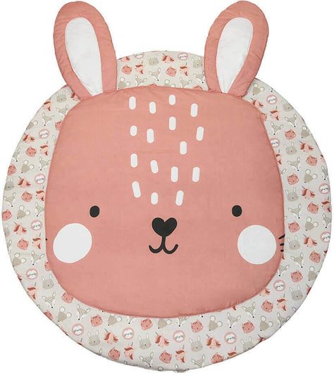 Παιδικό Χαλί Bebe Stars Bunny Βαμβακερό 102x124cm Σάπιο Μήλο