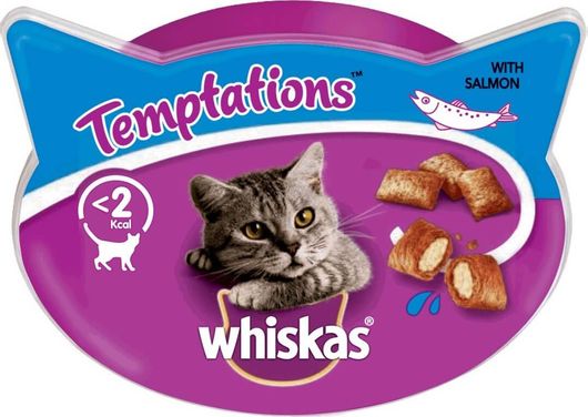 Λιχουδιά Γάτας Γατας Whiskas Temptations Σολομος 60gr