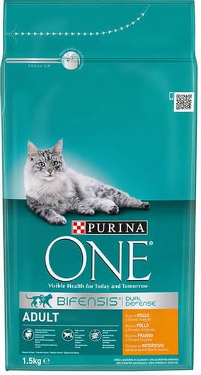 Φακελάκι Τροφής Γάτας Purina One Adult με Κοτόπουλο και Δημητριακά Ολικής Άλεσης 1.5kg