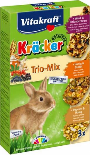Τροφή Τρωκτικού Vitakraft Kracker Trio Mix με Άγρια Φρούτα Μέλι και Pop Corn 3τμχ