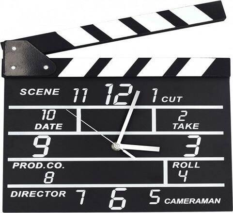 Ρολόι Τοίχου σε Σχέδιο Κλακέτα Σκηνοθέτη Ξύλινο Αναλογικό MSC-2055