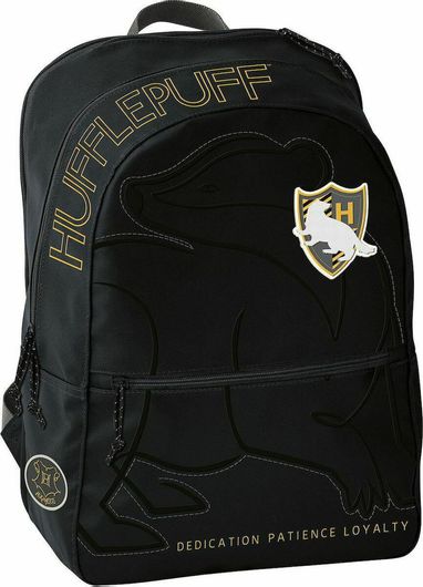 Σχολική Τσάντα Δημοτικού Πλάτης Graffiti Hufflepuff Μαύρο