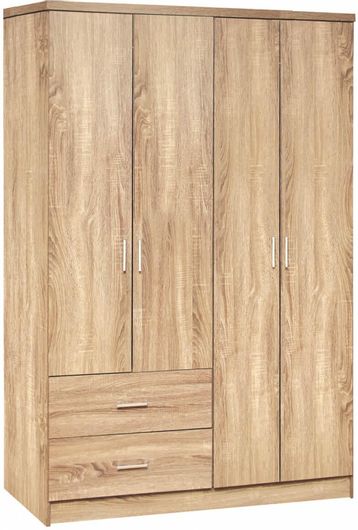 Ντουλάπα Homemarkt Τετράφυλλη με Πατάρι 120x42.5x180.5cm