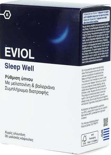 Eviol Sleep Well Συμπλήρωμα για τον Ύπνο 30 Μαλακές Κάψουλες