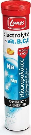 Lanes Electrolytes Vitamine B C E 20 Αναβράζοντα Δισκία