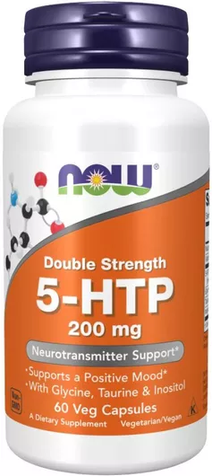 Now Foods 5-HTP Double Strength 200mg 60 Φυτικές Κάψουλες