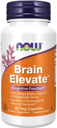 Now Foods Brain Elevate Vegeterian Συμπλήρωμα για την Μνήμη & τη Συγκέντρωση 60 φυτικές κάψουλες