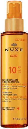 Αντηλιακό Προσώπου & Σώματος Nuxe Sun Tanning Oil Αδιάβροχο Λάδι SPF10 σε Spray 150ml