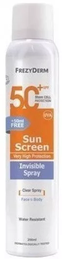 Αντηλιακή Λοσιόν Προσώπου & Σώματος Frezyderm Invisible Αδιάβροχη SPF50 σε Spray 200ml
