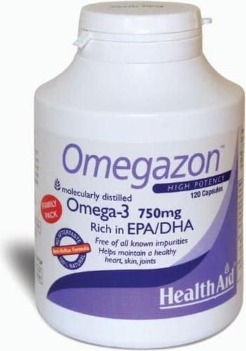 Health Aid Omegazon High Potency Omega 3 Ιχθυέλαιο Κατάλληλο για Παιδιά 750mg 120 Κάψουλες