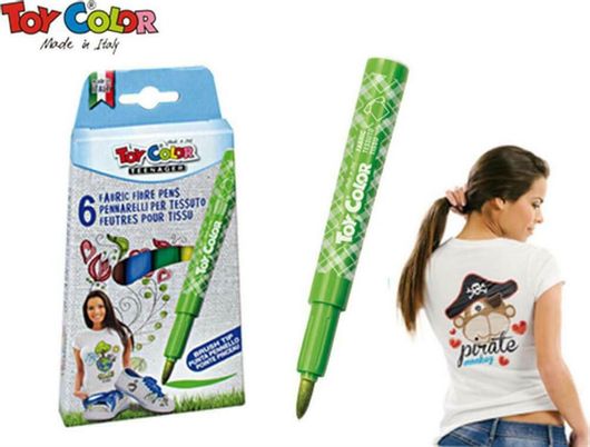 Μαρκαδόροι για Ύφασμα Toy Color Teenager 6τμχ