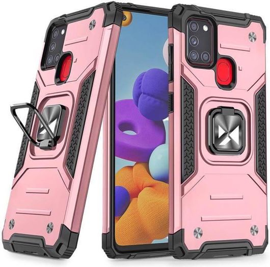 Θήκη Κινητού Back Cover Wozinsky Ring Armor Samsung Galaxy A21S Σιλικόνης Ροζ
