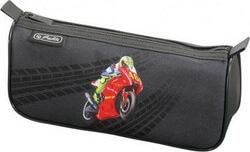Κασετίνα Οβάλ Herlitz Moto 11351517 με 1 Θήκη Μαύρο